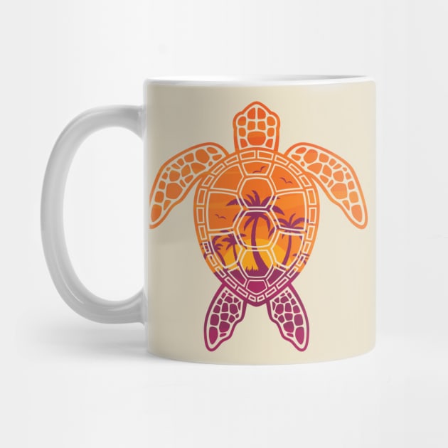 Tropical Sunset Sea Turtle Design by fizzgig